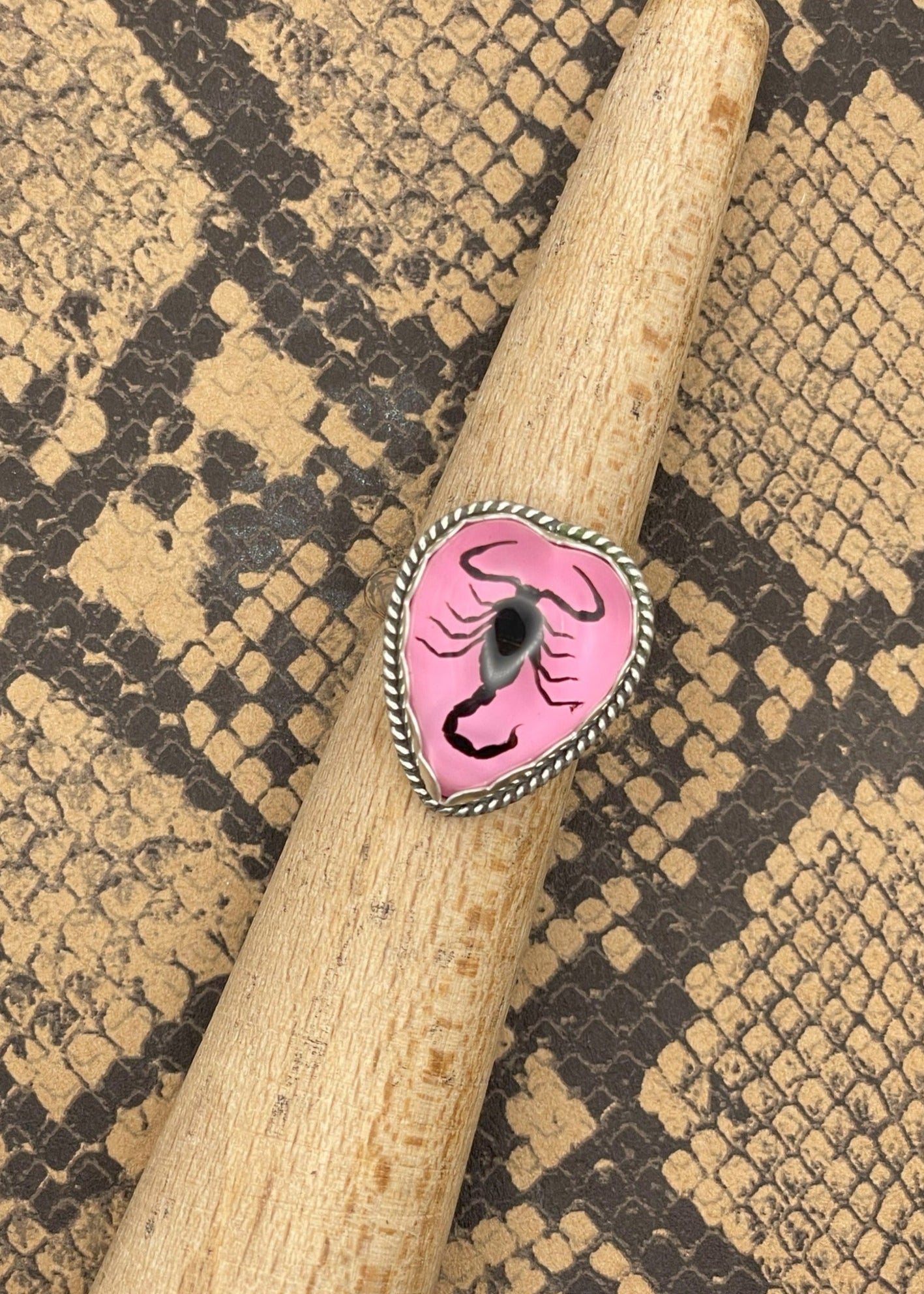 Sterling Silver Scorpion Heart Ring