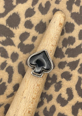 Ace of Spades Black Onyx Ring