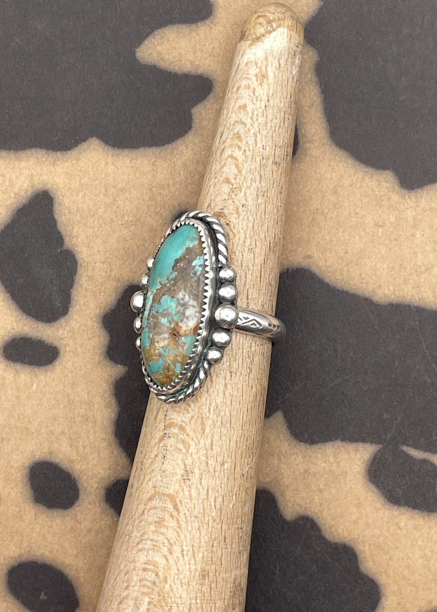 Sterling Silver Oblong Turquoise Ring