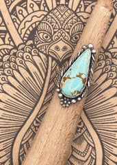 Sterling Silver Turquoise Flower Ring