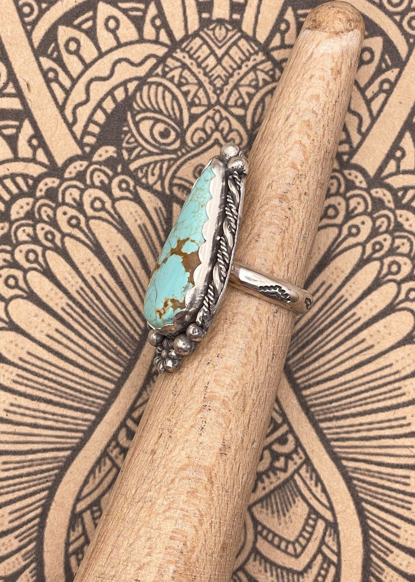Sterling Silver Turquoise Flower Ring